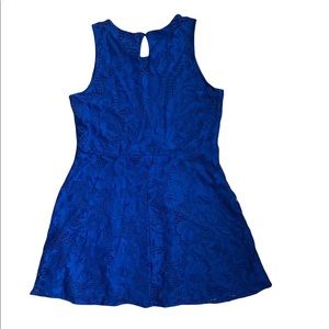 Xhilaration Fit & Flare short, mini, lace dress, sleeveless, navy blue, SZ L